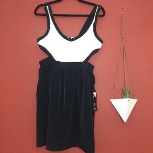 Black & Cream cut-out dress